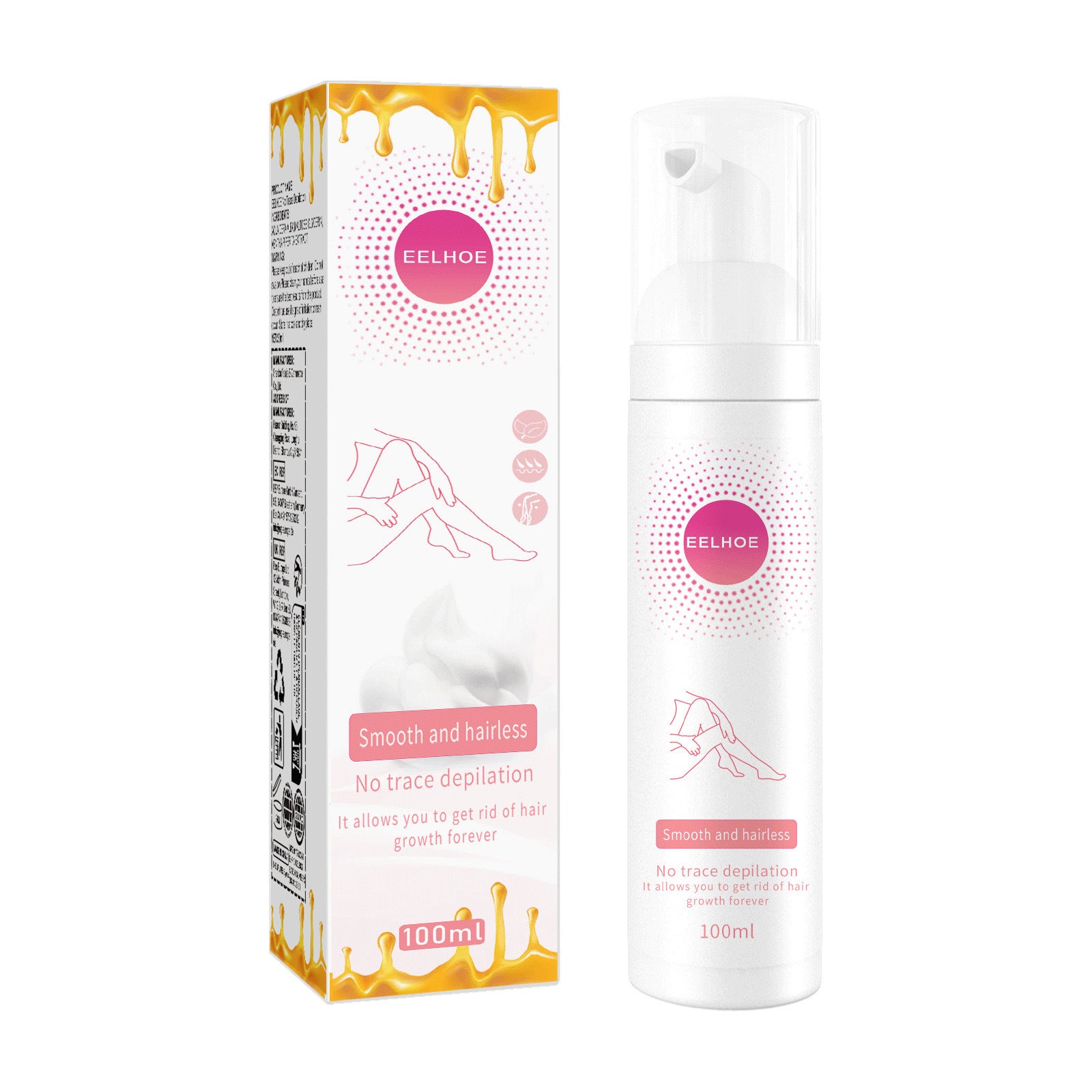 Honey Mousse Hair Removal Spray Moisturizing For Underarm And Leg Hair