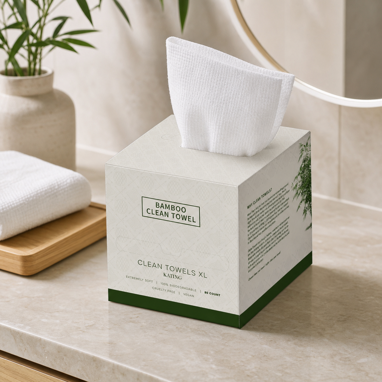 Boxed Bamboo-fiber Disposable Face Towels