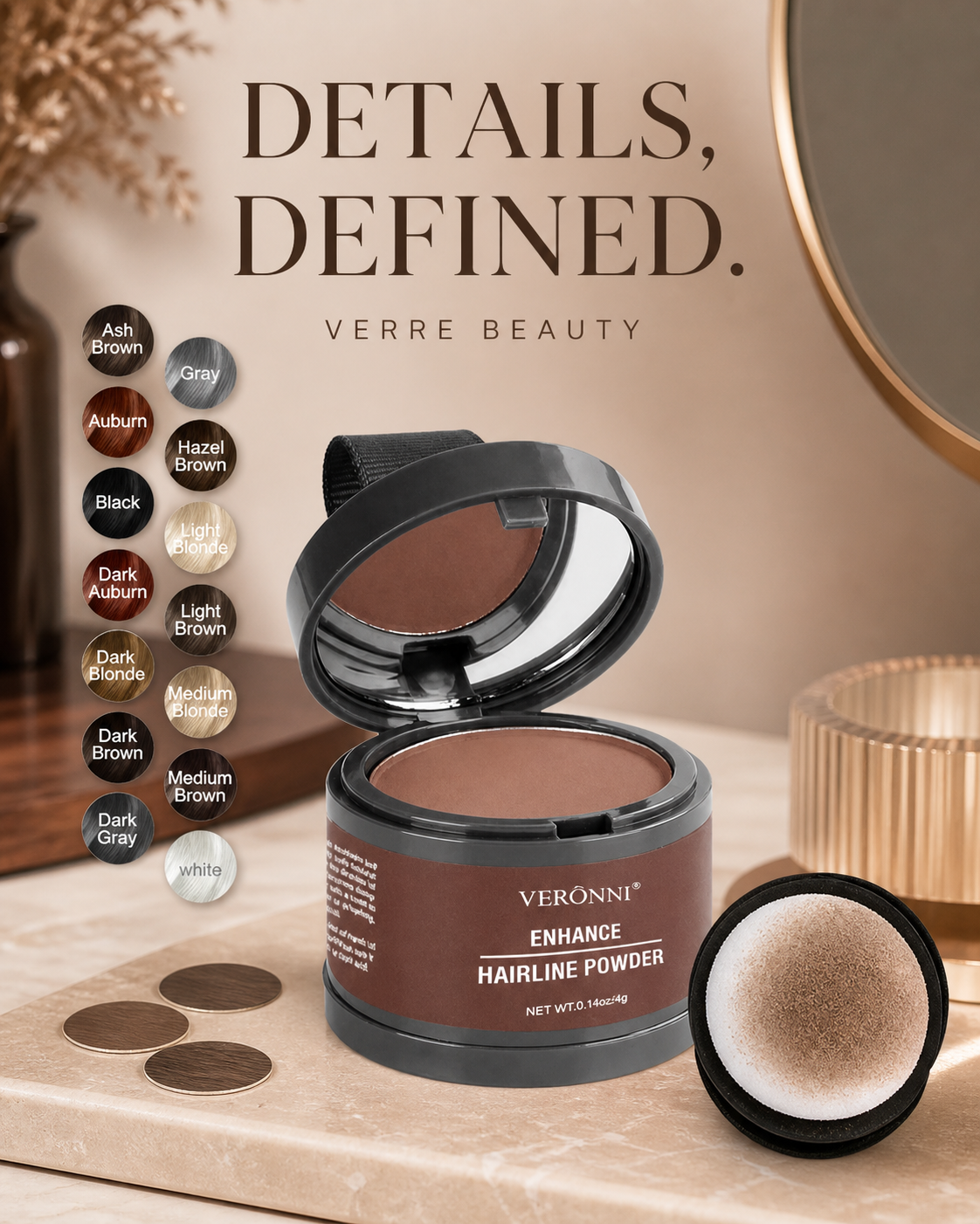 14 Color Hair Line Powder Black Root Up Natural Instant Waterproof Hairline Shadow Concealer Coverage Paint Repair Fill In Hair